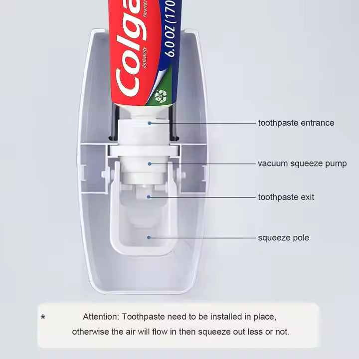 Automatic Toothpaste Dispenser + Brush Holder