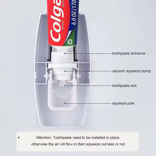 Automatic Toothpaste Dispenser + Brush Holder