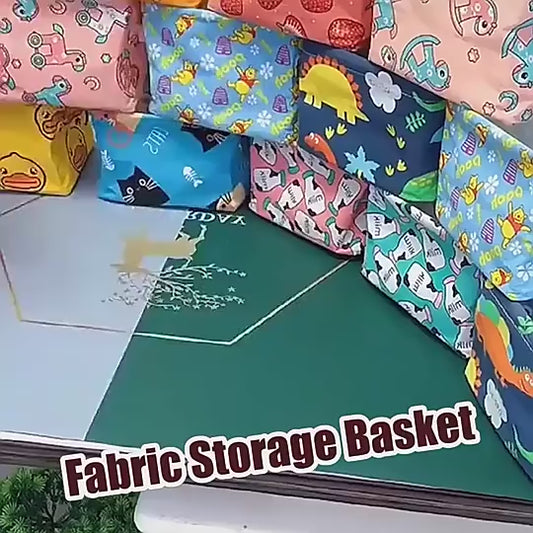 Canvas Fabric Basket with Handle